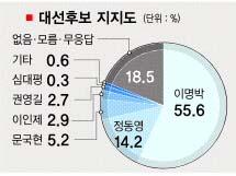 [서울신문·KSDC 공동 대선 국민 여론조사] 이명박 지지율 55.6% 고공비행