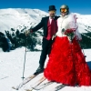 [포토] 스키에 고글까지…눈 덮인 산 정상 ‘특별한 웨딩’