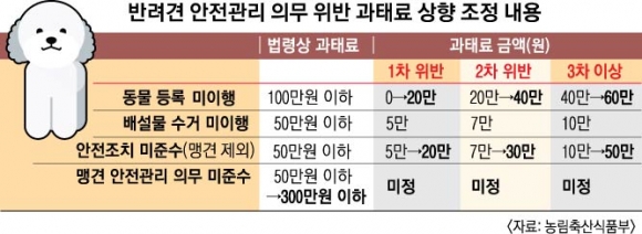 반려견 목줄 2m 넘으면 벌금… 개물림 사고 땐 주인 형사처벌