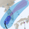 태풍 ‘솔릭’, 일본 쪽 ‘시마론’ 영향에 오른쪽 급회전…밤 11시 목포 상륙