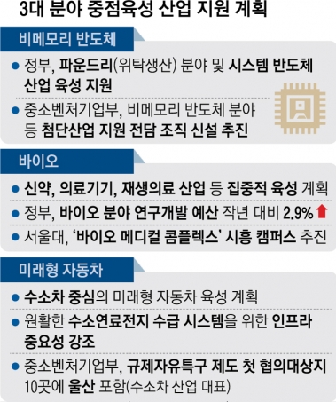 정부, 비메모리·바이오·미래차 3대 중점산업 키운다