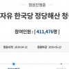 ‘시간당 2만명’…자유한국당 해산 국민청원 40만명 돌파