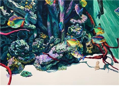 주은빈, Deep color, 91×65cm, watercolor on paper, 2020