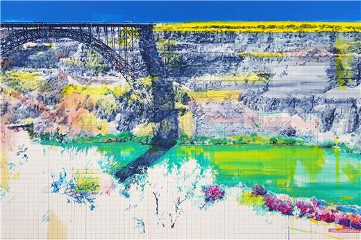 현종광_Landscape_133×193.5cm_acrylic and graphite on canvas_2020