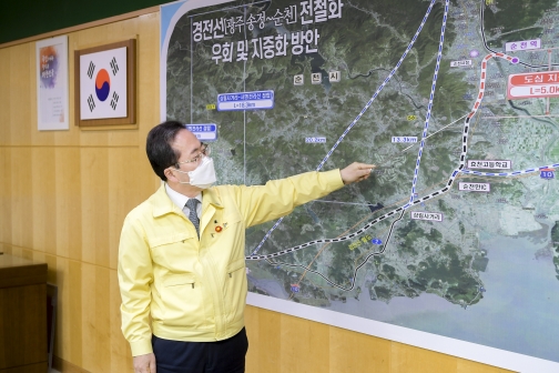 허석 순천시장, “경전선 전철화 노선 외곽 우회나 지중화 해야”