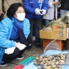 [포토] 전통시장서 수산물 구매하는 박영선 후보