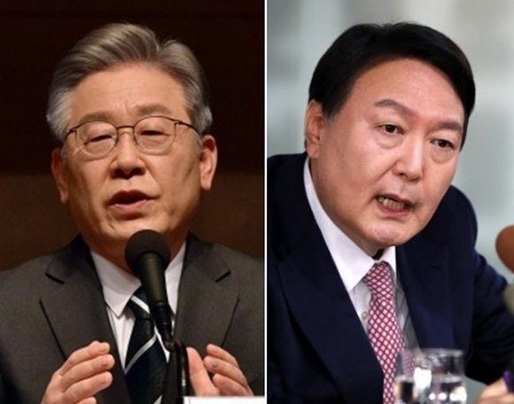 이재명 35.5% vs 윤석열 34.6%… 李, 대진표 완성 후 첫 역전