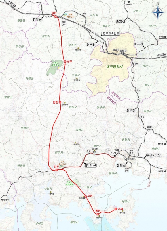 서울~거제 KTX 2시간대 연결···김천~거제 남부내륙철도 계획 확정