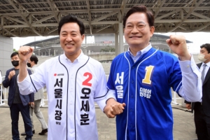 “서울시장 오세훈 55.4% vs 송영길 33.1%…권수정 1.2%”