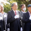 태극기에 경례 하는 하토야마 전 일본 총리