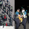 불법집회 해산훈련 경찰, 밤엔 야간집회 참가자 체포