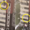 [영상] 불난 아파트서 뛰어내린 사람들, 매트리스 맞든 주민들이 살렸다