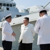 김정은, 한미연합연습 기해 해군 시찰·순항미사일 발사 참관