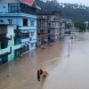 [포토] 폭우로 물에 잠긴 인도 거리