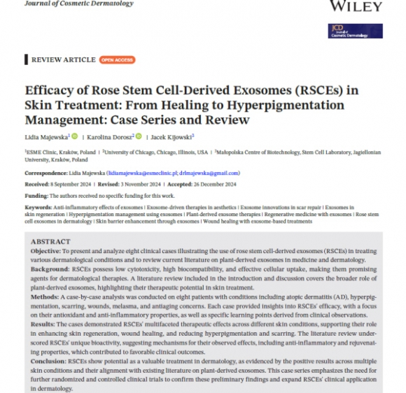 엑소코바이오, 장미 줄기세포 엑소좀(RSCE™) 기술의 피부과적 효능 논문 발표