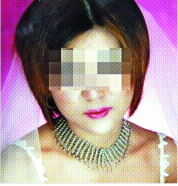 ‘한국판 마타하리’  여간첩 원정화가 2001년 남한에 입국하기 직전 중국에서 웨딩드레스를 입고 찍은 사진.