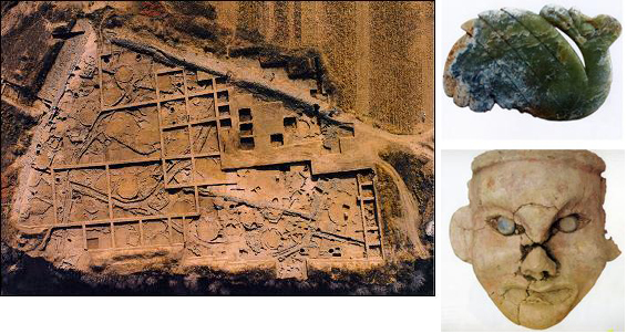 중국 요서 지방에서 발굴된 유적지와 유물들. 우하량 유적의 2호 여신묘에서 출토된 유물이 ‘삼국유사’에서 얘기한 고조선의 건국 시기와 유사하고, 문화의 특성 가운데도 유사한 점들이 발견되고 있다.