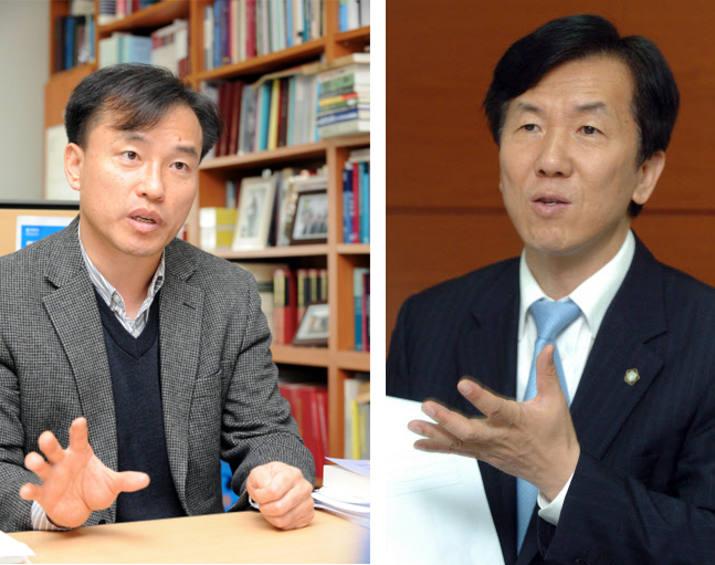 김종철 연세대 법학전문대학원 부원장(왼쪽) 하창우 前서울지방변호사회 회장(오른쪽)