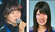한국과 일본의 얼짱 축구선수 이유나(왼쪽)와 나카다 아유.