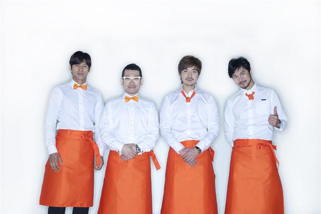 창업 리얼리티 프로그램 ‘맛있는 남자’에 출연하는 오지호, 윤기석, 김치영, 오병진(왼쪽부터). 올´리브 제공