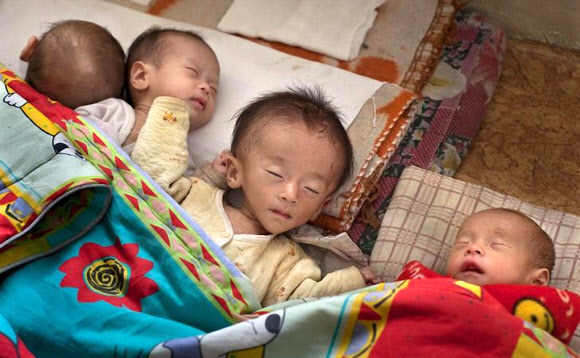 안타까운 北어린이들   북한 해주의 한 탁아소에서 어린이들이 잠을 자고 있다. 독일의 구호단체인 ‘캅아나무르’가 미국의 소리 방송에 제공한 것으로, 영양 공급이 제대로 이뤄지지 않아 턱이 뾰족한 어린이의 얼굴이 눈길을 끈다. 연합뉴스 