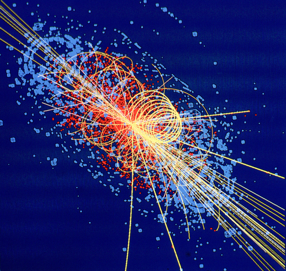 유럽입자물리연구소(CERN)의 거대강입자가속기(LHC) 내부에서 벌어지는 충돌과 힉스 입자 발생을 컴퓨터 그래픽으로 표현한 모습. CERN 제공