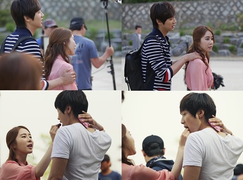 ‘인현왕후의 남자’에 출연하고 있는 유인나와 지현우가 쉬는 시간에도 다정한 모습을 보여 눈길을 끌었다.<br>tvN 제공