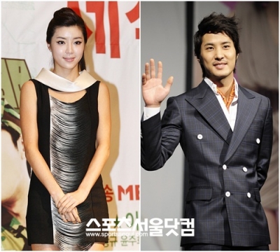 박한별(왼쪽)에게 깜짝 고백한 연기자 김지석.<br>스포츠서울닷컴DB