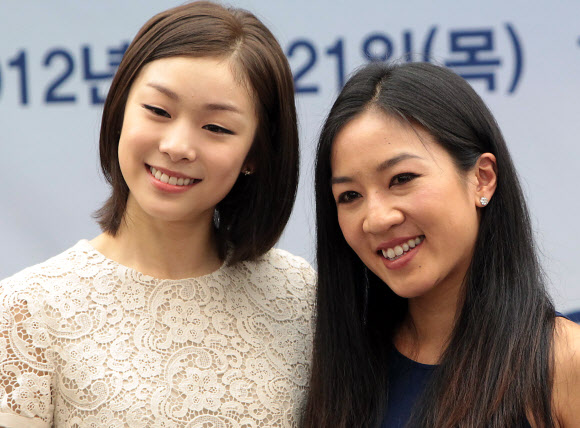 김연아·미셸 콴(오른쪽) 국제스페셜올림픽위원회(SOI) 이사  연합뉴스