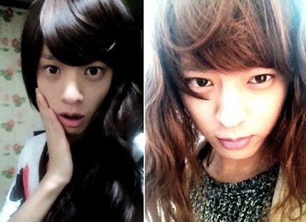 정준영 여장 사진이 화제다. / 온라인 커뮤니티 캡처