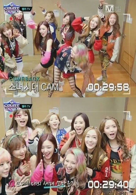 소녀시대 대기실 모습이 화제다. / Mnet ‘엠카운트다운’ 방송화면 캡처