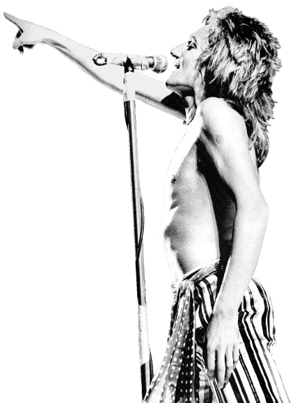 마로니에북스 제공  1975년 LA 공연에서 열창하고 있는 로드 스튜어트. 이해에 세계적 명성을 안겨다 줬던 밴드 페이시스를 해체하고 미국으로 활동 무대를 옮겼다.  