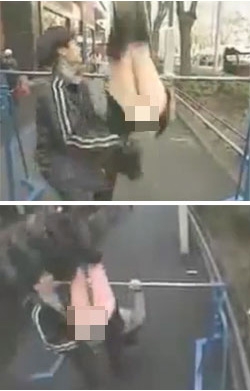 여성의 속옷을 모자이크 없이 노출시킨 일본 방송 영상이 국내 네티즌들을 놀라게 했다./해당 영상 캡처