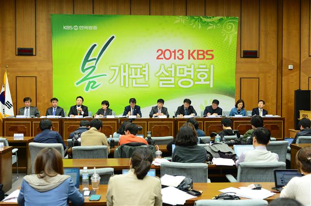 지난 4일 진행된 ‘KBS 봄 개편 설명회’. 외주 제작되는 현대사 프로그램인 ‘다큐극장’의 정치적 편향성 문제가 불거지면서 논란이 됐다. 