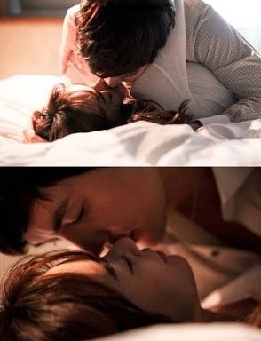 일일드라마 ‘미친사랑’의 파격적인 애정신이 화제를 모으고 있다. <br>tvN 캡처
