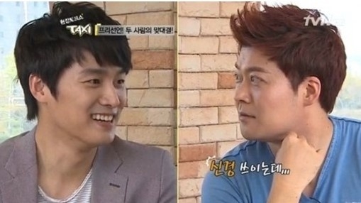 오상진(왼쪽)이 학창시절 성적을 공개해 화제다. <br>tvN ‘택시’ 방송 캡처