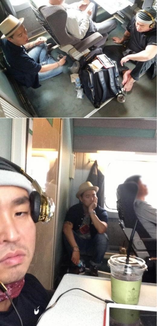 좌석표 매진에 입석표를 끊은 힙합듀오 리쌍 멤버 길과 개리. / 길 트위터