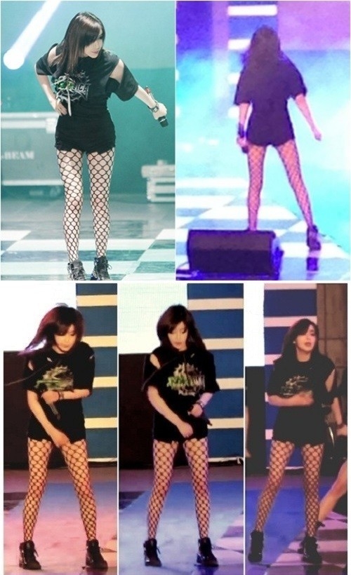 2NE1 박봄이 직찍 사진에서 늘씬한 각선미를 뽐냈다.<br>온라인 커뮤니티