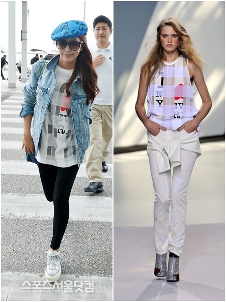 가수 보아가 런웨이 모델과 같은 옷을 입고 패션 대결을 펼쳐 눈길을 끈다./스포츠서울닷컴DB, 3.1 필립 림 제공