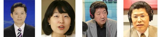 왼쪽부터 김창옥(MBC) 김현정(CBS) 홍지명(KBS) 서두원(SBS)