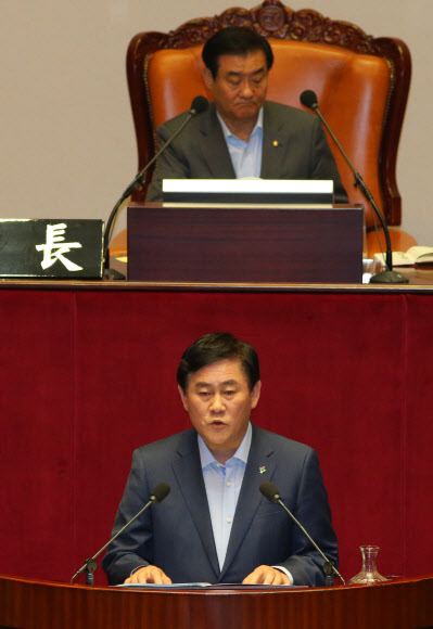 교섭단체대표연설하는 최경환