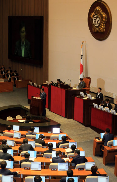 최경환 새누리당 원내대표 국회 연설