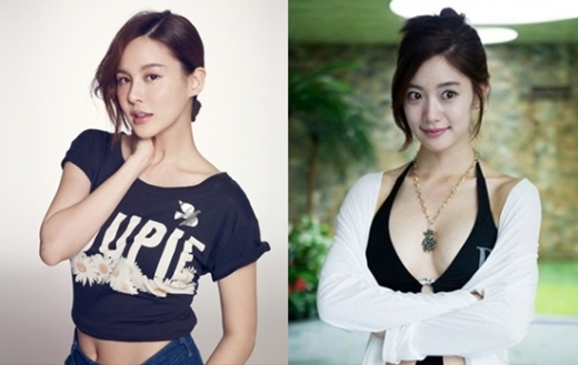 가수 아이비(왼쪽)과 방송인 클라라가 tvN ‘SNL 코리아’에서 섹시 대결을 펼친다. <br>폴라리스, SBS 제공