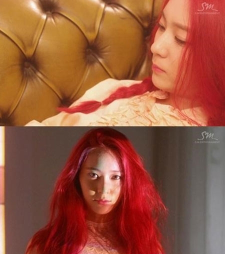 에프엑스 크리스탈의 빨간머리가 화제를 모으고 있다. <br>SM엔터테인먼트 영상 캡처