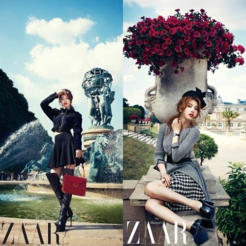 수지가 파리에서 촬영한 화보를 공개해 누리꾼들이 관심을 보였다. <br> ‘바자’ 제공