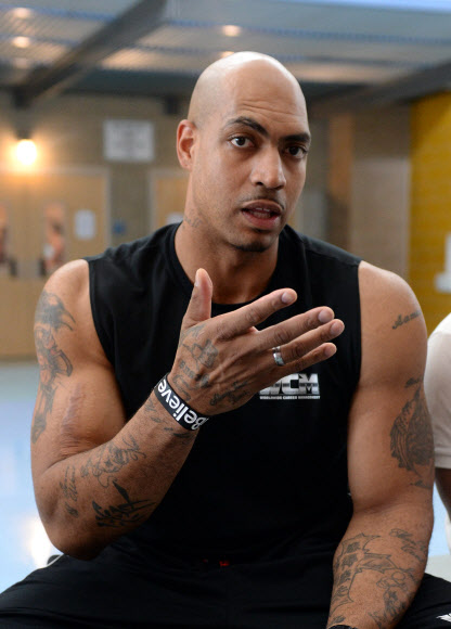 22일(현지시간) 미국 라스베이거스에서 열린 한국프로농구연맹(KBL) 2013-2014시즌 외국인 선수 트라이아웃에 참가한 NBA 출신 마커스 파이저(35). << KBL 제공 >>