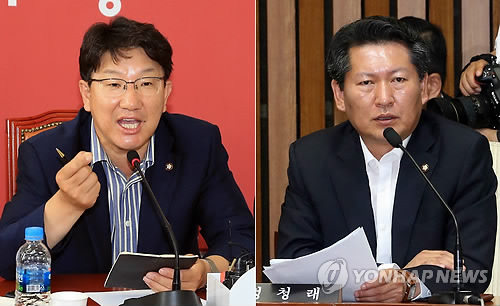 국정원 국조특위 권성동 새누리당 간사(왼쪽)와 정청래 민주당 간사. 연합뉴스