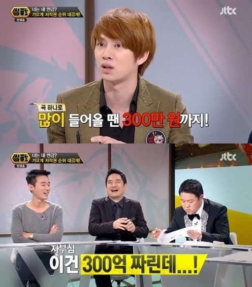 김희철 저작권료 공개. / JTBC ‘썰전’ 방송화면