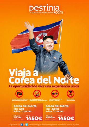 스페인 여행사 ‘데스티니아’의 북한 관광 상품 홍보 화면