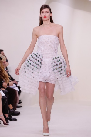 20일(현지시간) 파리에서 열린 디올 2014 S/S 오트 구뛰르 패션 컬렉션 작품을 입은 모델들이 무대 위를 걷고 있다. 디올 홈페이지 제공